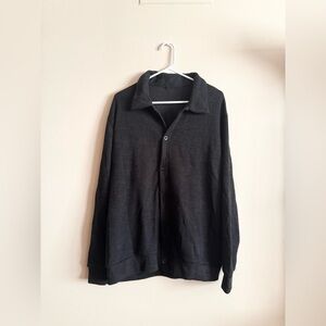 Black corduroy button up cardigan